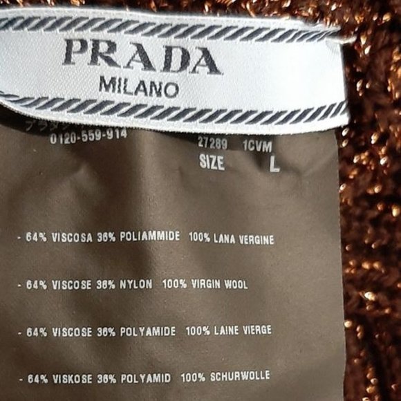 PRADA | Gold Metallic Knit Beanie - Picture 5 of 5